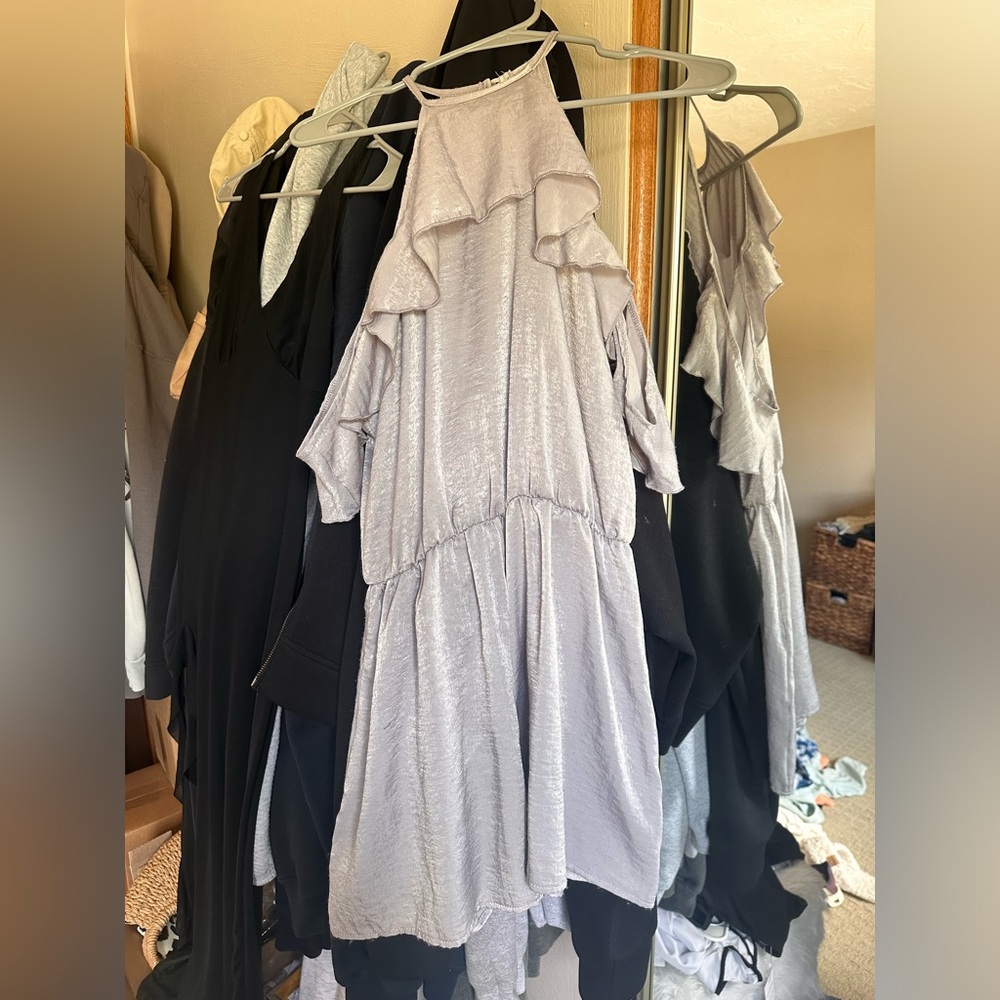 Charlotte Russe Shimmering Silver Romper